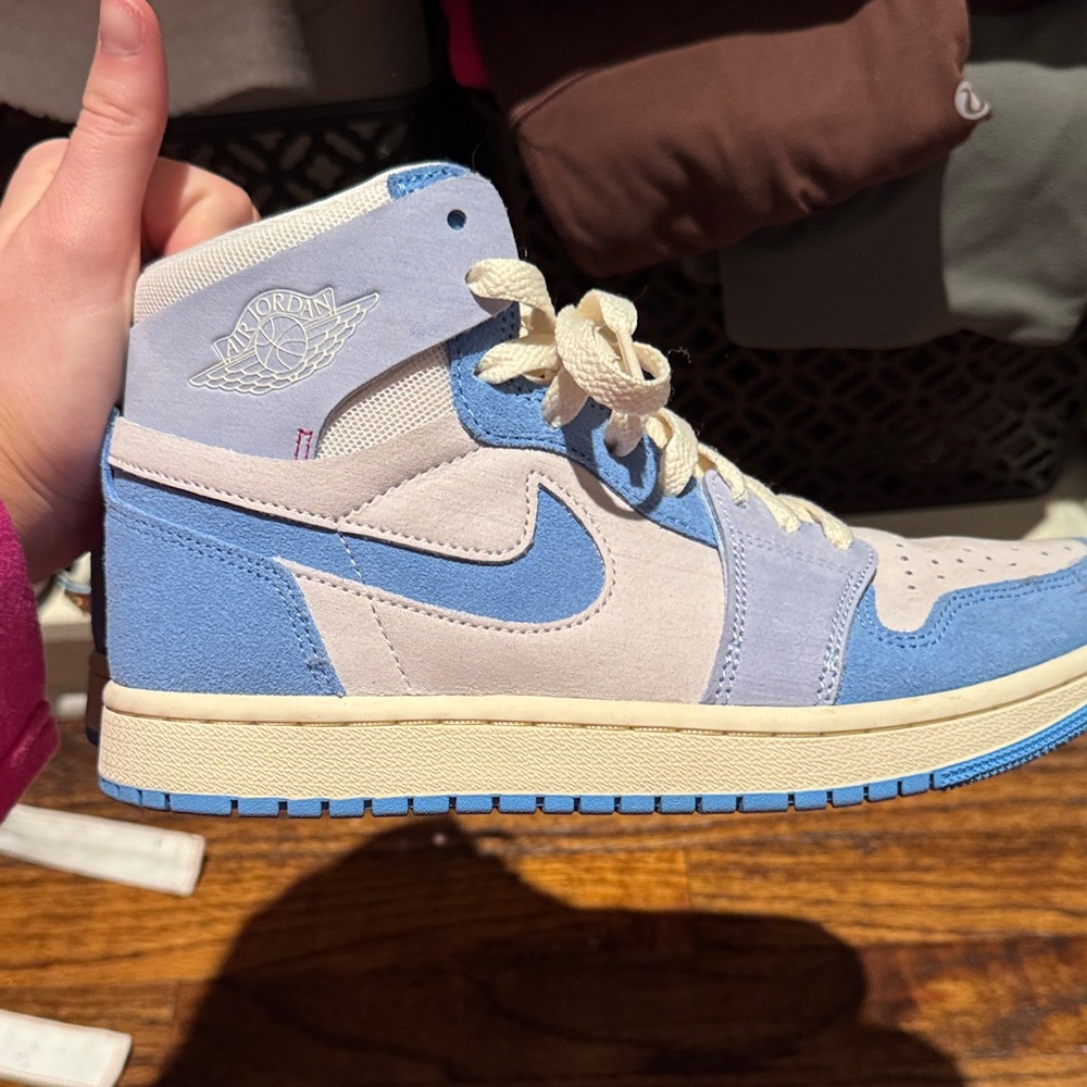 Air Jordan Blue and Cream